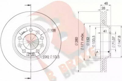 R BRAKE 78rbd25624 -  Тормозной диск